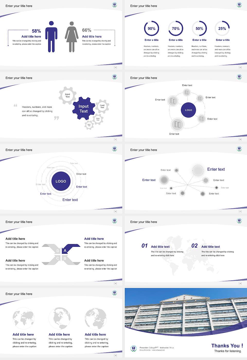 Hanlyo University Course/Courseware Creation PPT Template16:9 ratio PPT effect preview image4