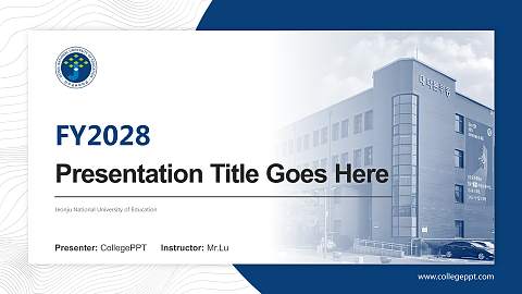 Jeonju National University of Education Academic Presentation/Research Findings Report PPT Template