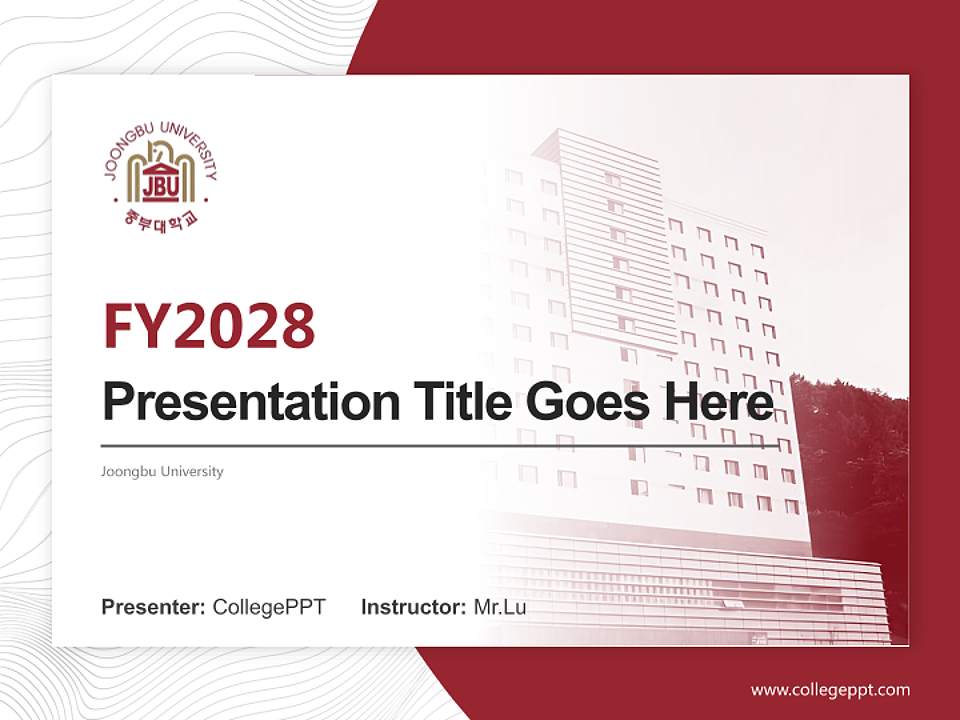 Joongbu University Academic Presentation/Research Findings Report PPT Template4:3 ratio PPT effect preview image5