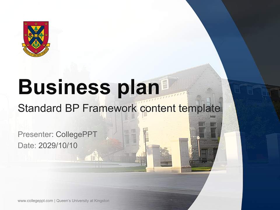 Queen’s University at Kingston Competition/Entrepreneurship Contest PPT Template4:3 ratio PPT effect preview image9