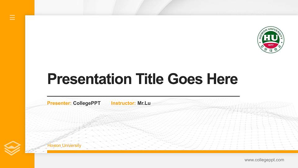 Howon University Thesis Proposal/Graduation Defense PPT Template16:9 ratio PPT effect preview image