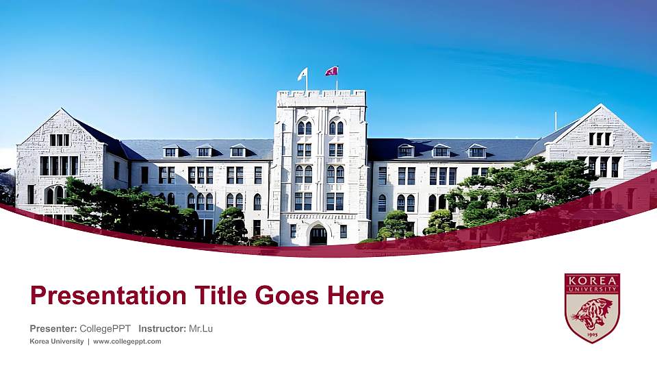 Korea University Course/Courseware Creation PPT Template16:9 ratio PPT effect preview image