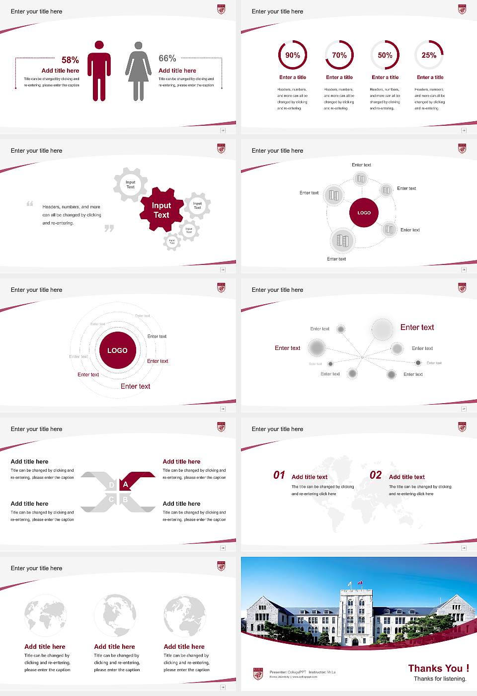 Korea University Course/Courseware Creation PPT Template16:9 ratio PPT effect preview image4