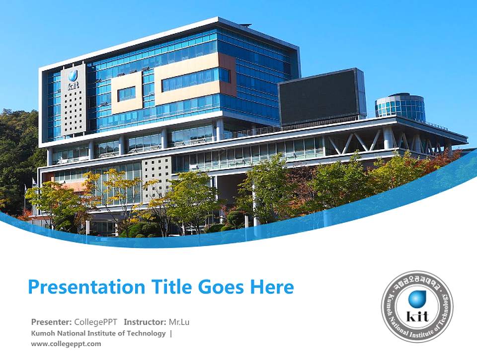 Kumoh National Institute of Technology Course/Courseware Creation PPT Template4:3 ratio PPT effect preview image5