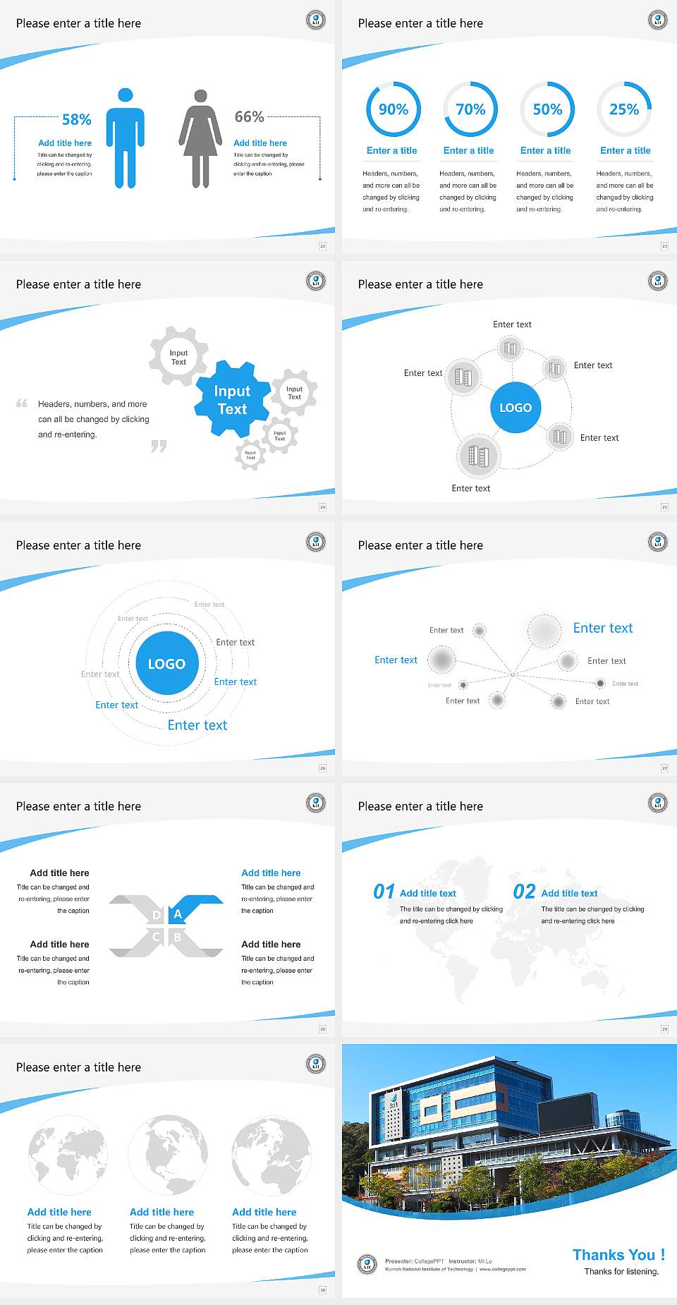 Kumoh National Institute of Technology Course/Courseware Creation PPT Template4:3 ratio PPT effect preview image4