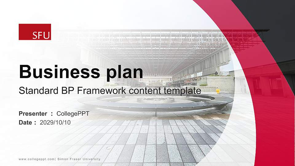 Simon Fraser University Competition/Entrepreneurship Contest PPT Template16:9 ratio PPT effect preview image