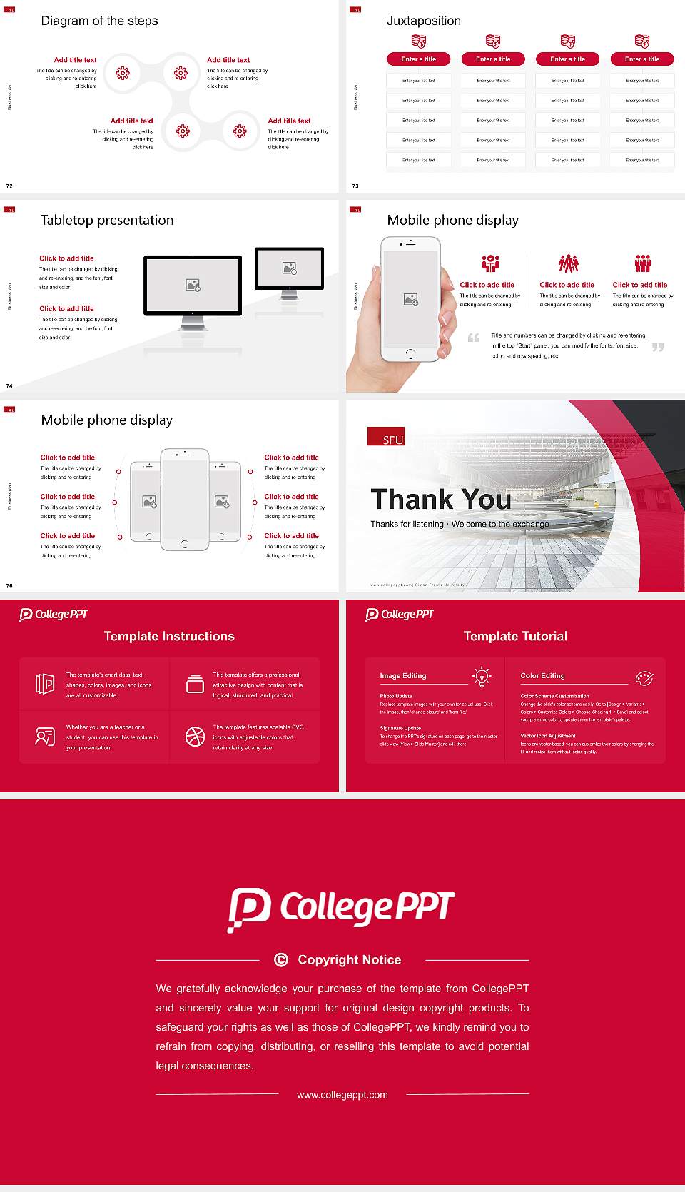 Simon Fraser University Competition/Entrepreneurship Contest PPT Template16:9 ratio PPT effect preview image9