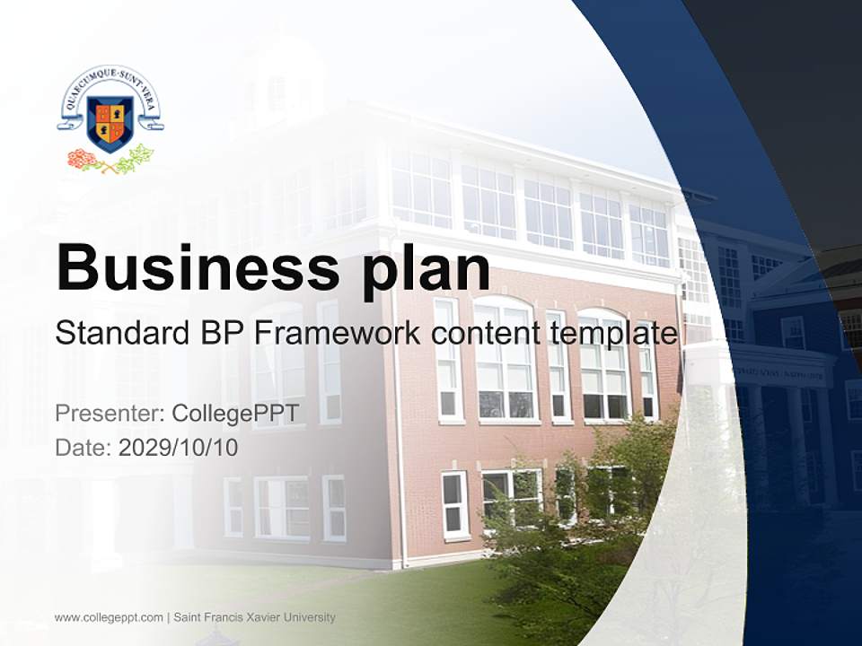 Saint Francis Xavier University Competition/Entrepreneurship Contest PPT Template4:3 ratio PPT effect preview image9