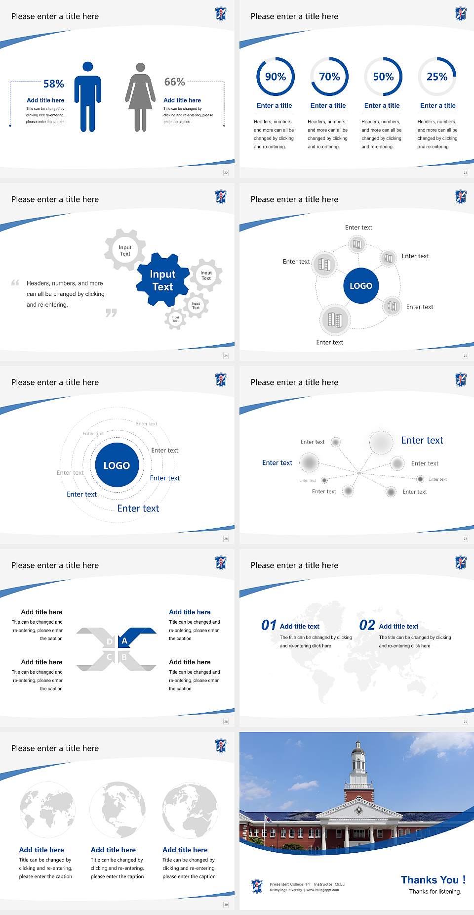 Keimyung University Course/Courseware Creation PPT Template4:3 ratio PPT effect preview image4
