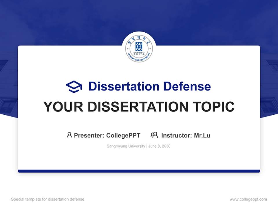 Sangmyung University Graduation Thesis Defense PPT Template4:3 ratio PPT effect preview image7
