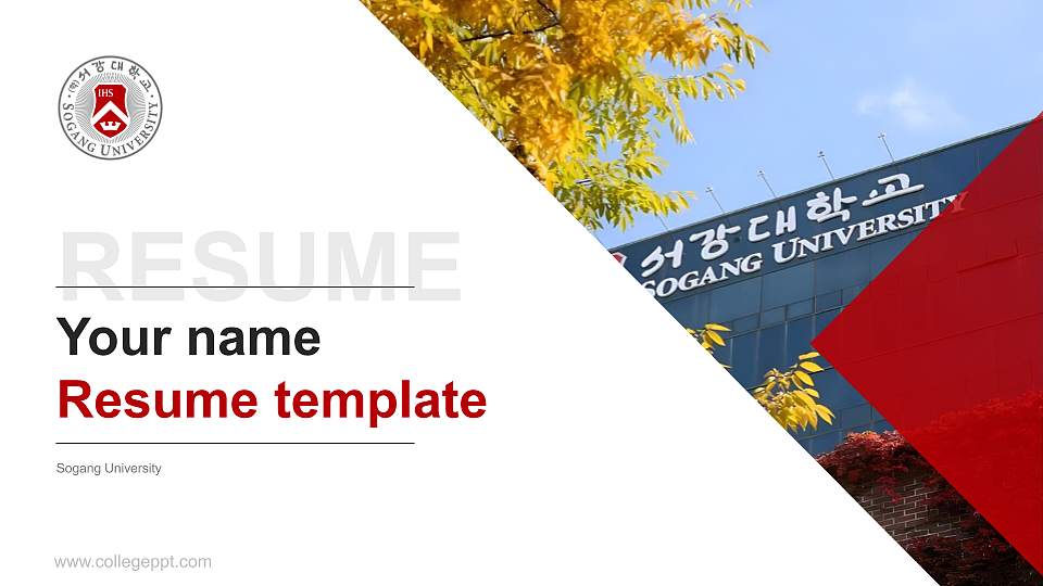 Sogang University Resume PPT Template16:9 ratio PPT effect preview image