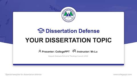 Kyeyak Graduate School of Theology Graduation Thesis Defense PPT Template