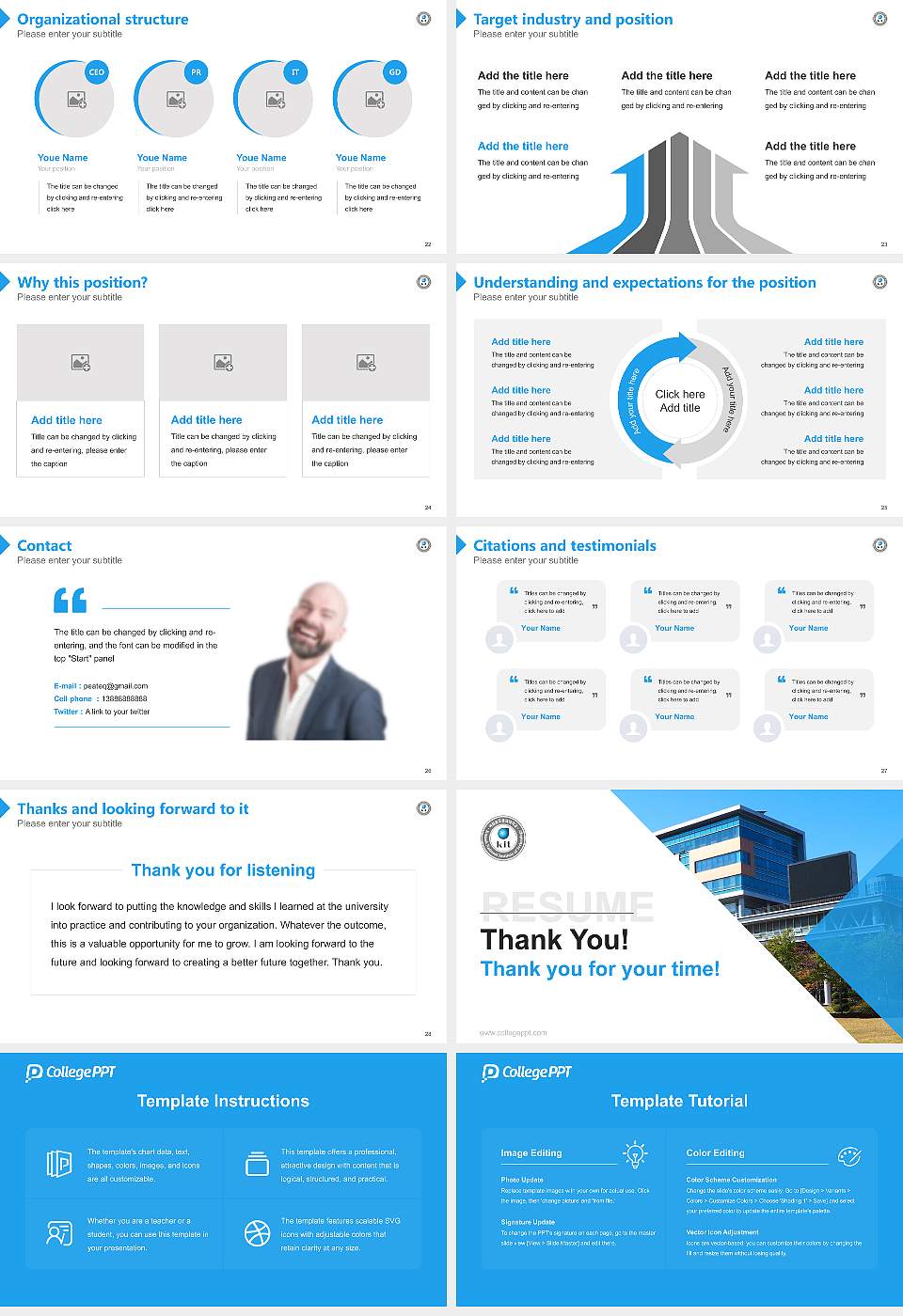 Kumoh National Institute of Technology Resume PPT Template16:9 ratio PPT effect preview image4