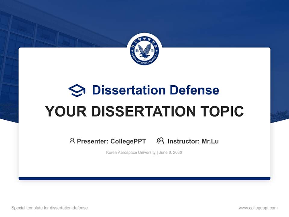 Korea Aerospace University Graduation Thesis Defense PPT Template4:3 ratio PPT effect preview image7