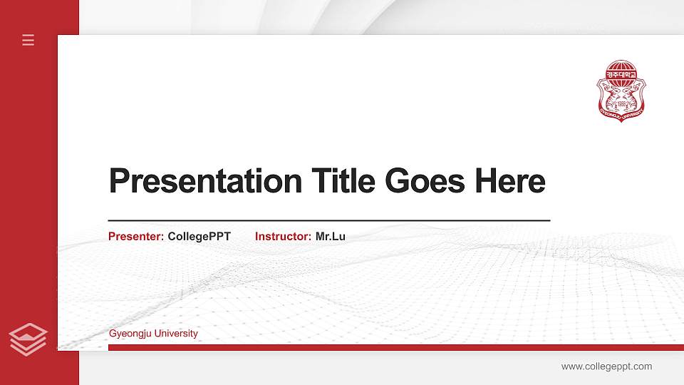 Gyeongju University Thesis Proposal/Graduation Defense PPT Template16:9 ratio PPT effect preview image