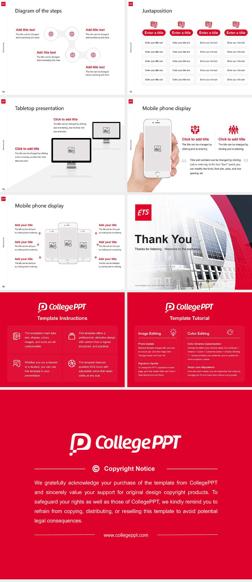 School of Higher Technology Competition/Entrepreneurship Contest PPT Template4:3 ratio PPT effect preview image9