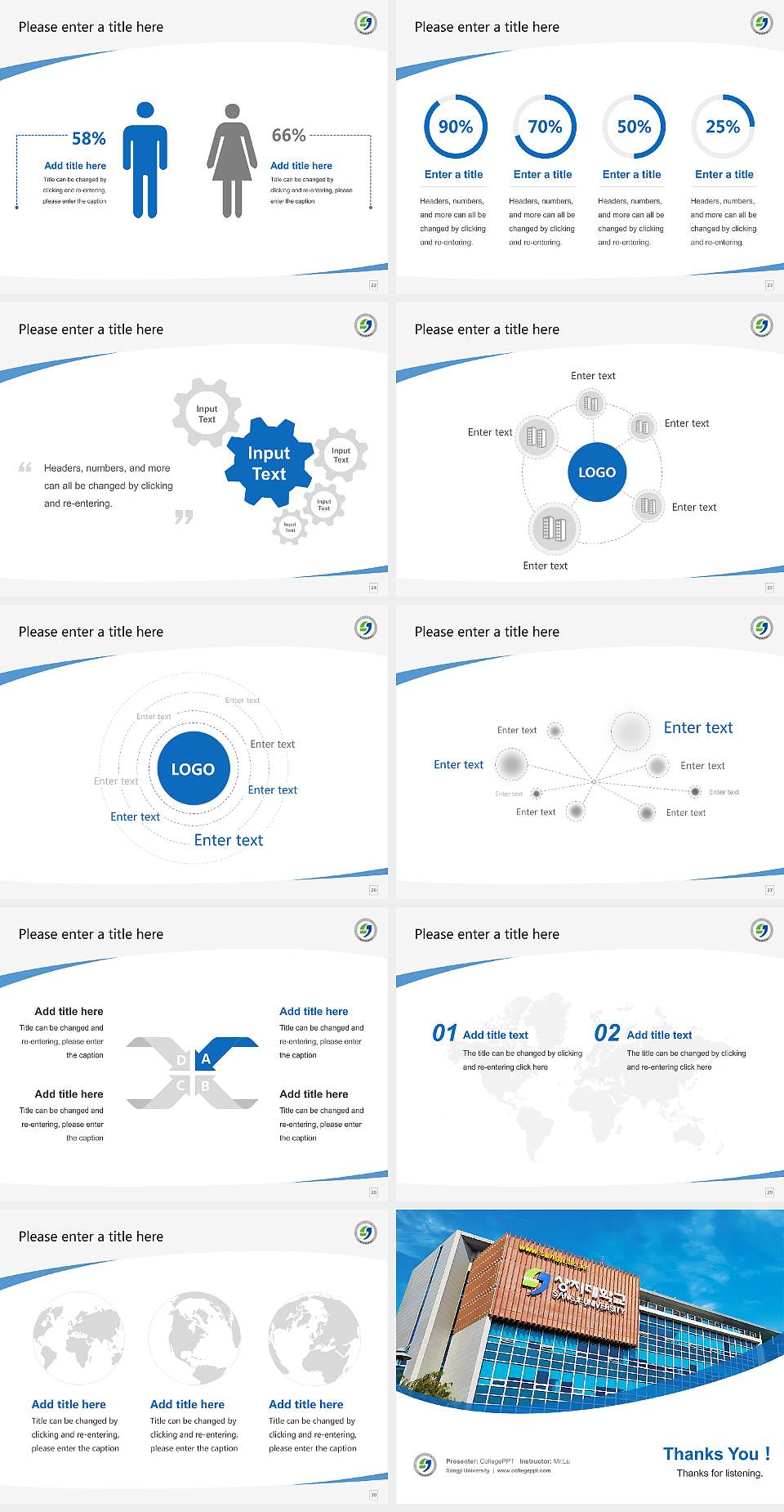 Sangji University Course/Courseware Creation PPT Template4:3 ratio PPT effect preview image4