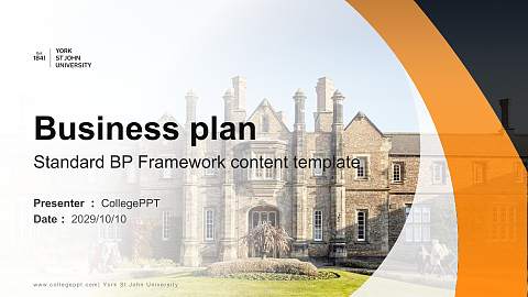 York St John University Competition/Entrepreneurship Contest PPT Template