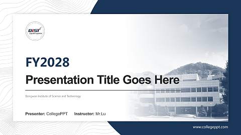 Dongwon Institute of Science and Technology Academic Presentation/Research Findings Report PPT Template