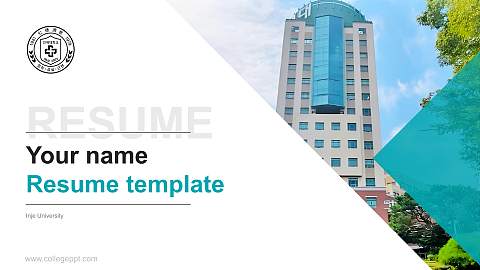 Inje University Resume PPT Template