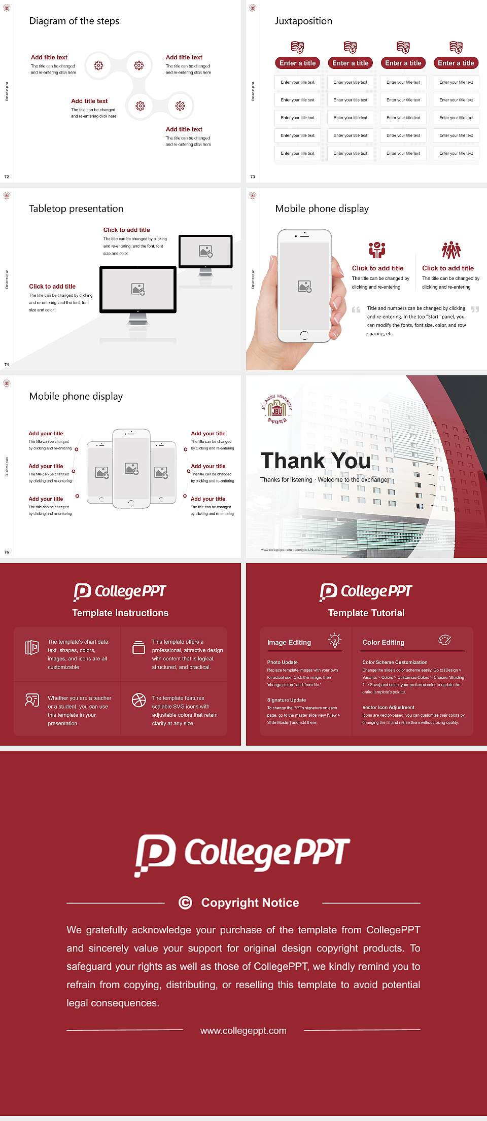 Joongbu University Competition/Entrepreneurship Contest PPT Template4:3 ratio PPT effect preview image9
