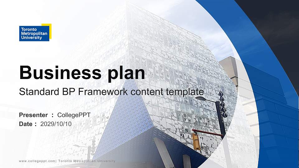 Toronto Metropolitan University Competition/Entrepreneurship Contest PPT Template16:9 ratio PPT effect preview image