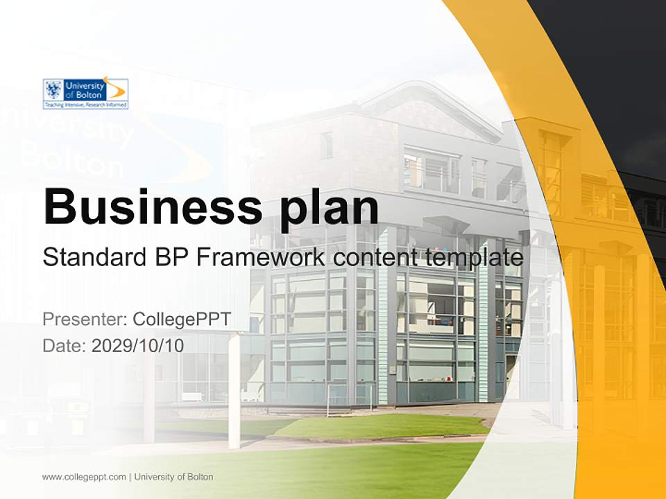 University of Bolton Competition/Entrepreneurship Contest PPT Template4:3 ratio PPT effect preview image9