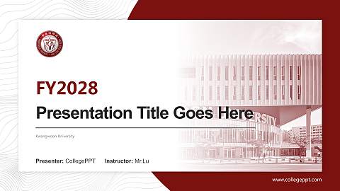 Kwangwoon University Academic Presentation/Research Findings Report PPT Template