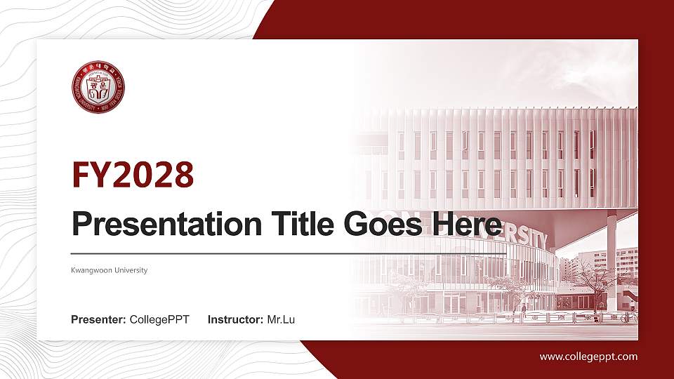 Kwangwoon University Academic Presentation/Research Findings Report PPT Template16:9 ratio PPT effect preview image