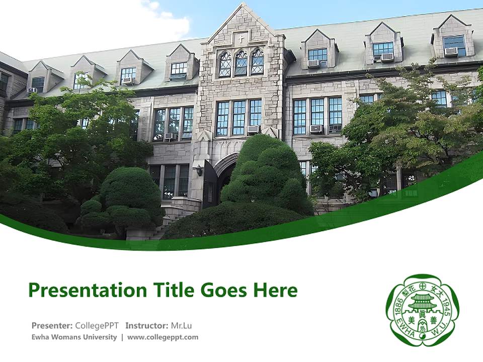 Ewha Womans University Course/Courseware Creation PPT Template4:3 ratio PPT effect preview image5
