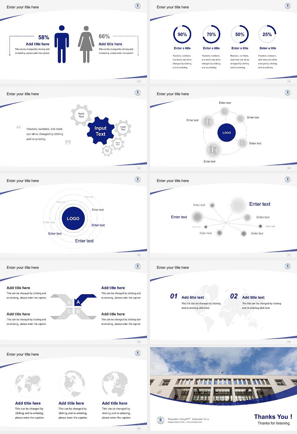 Sangmyung University Course/Courseware Creation PPT Template16:9 ratio PPT effect preview image4