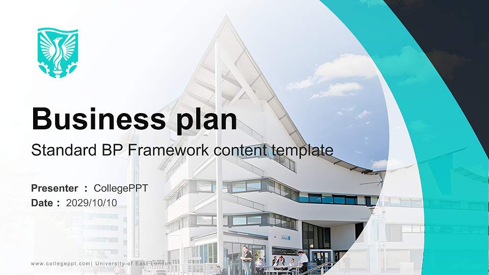 University of East London Competition/Entrepreneurship Contest PPT Template16:9 ratio PPT effect preview image