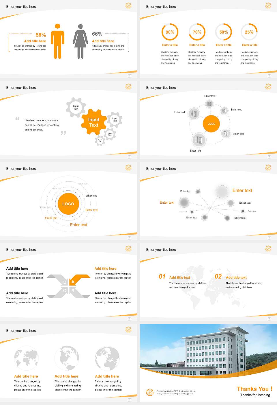 Kwangju Women’s University Course/Courseware Creation PPT Template16:9 ratio PPT effect preview image4