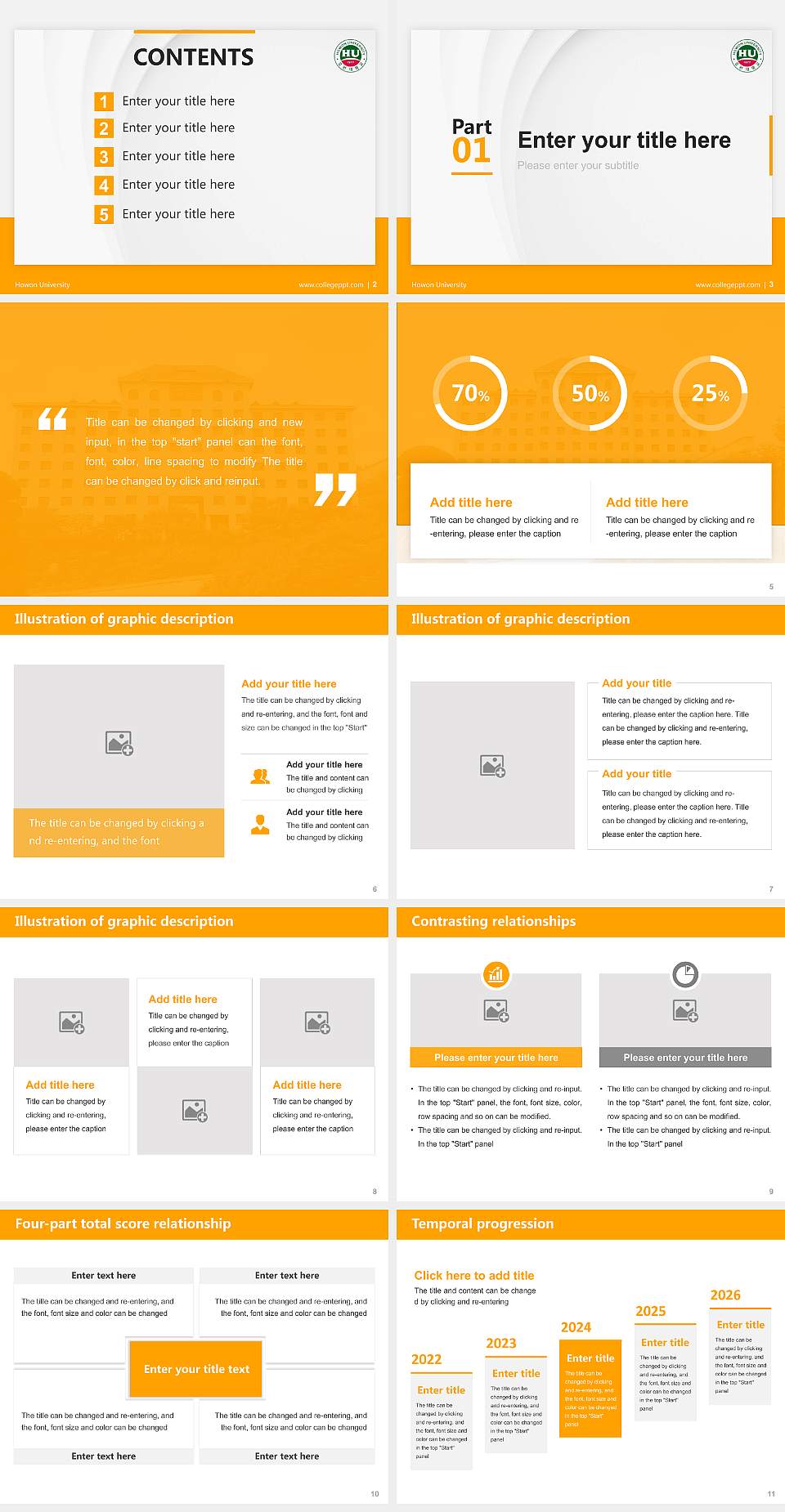 Howon University Thesis Proposal/Graduation Defense PPT Template4:3 ratio PPT effect preview image2