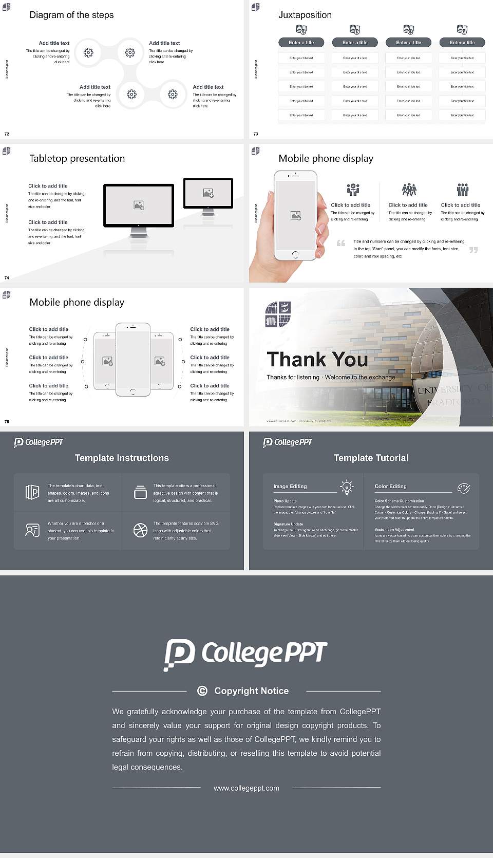 University of Bradford Competition/Entrepreneurship Contest PPT Template16:9 ratio PPT effect preview image9