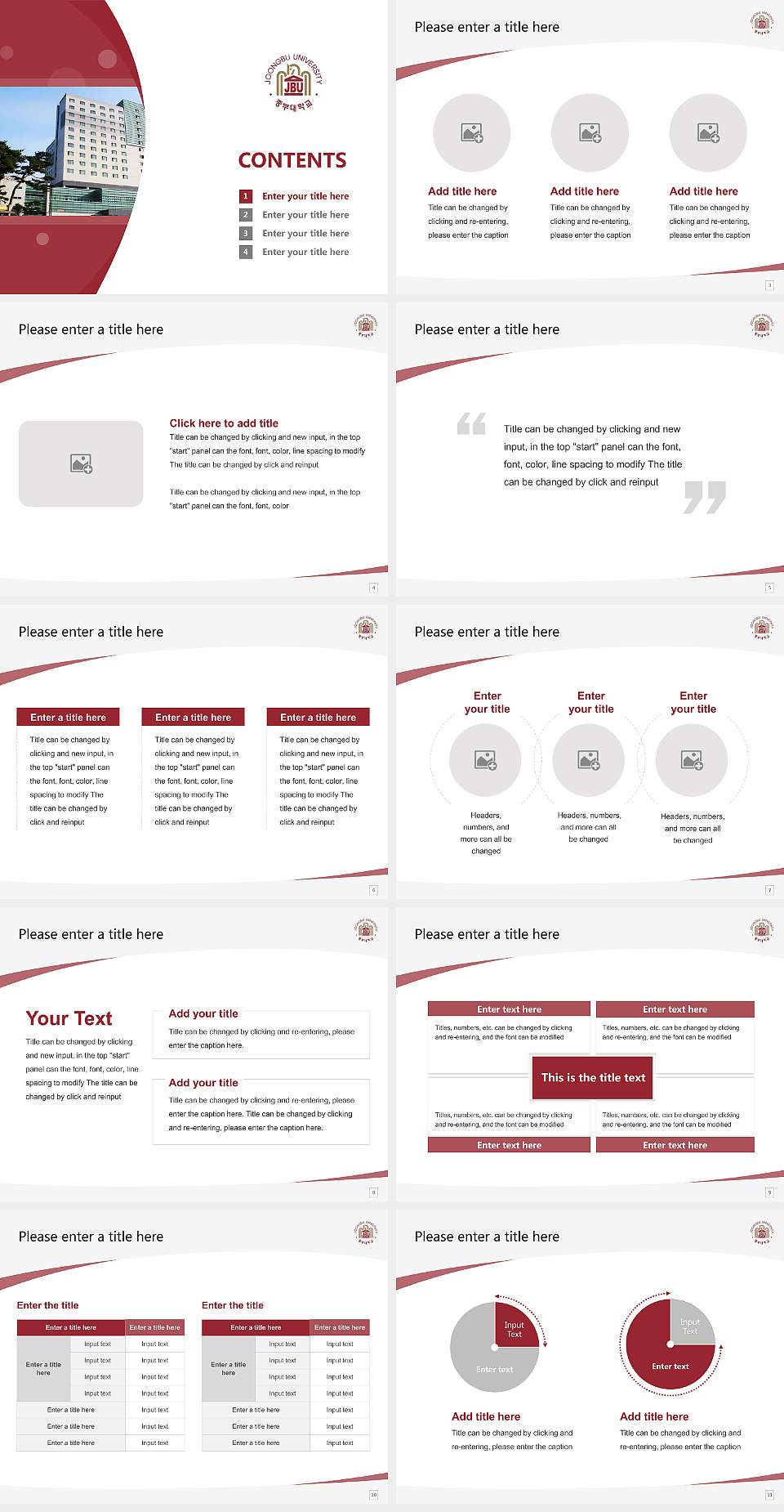 Joongbu University Course/Courseware Creation PPT Template4:3 ratio PPT effect preview image2