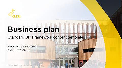 Anglia Ruskin University Competition/Entrepreneurship Contest PPT Template