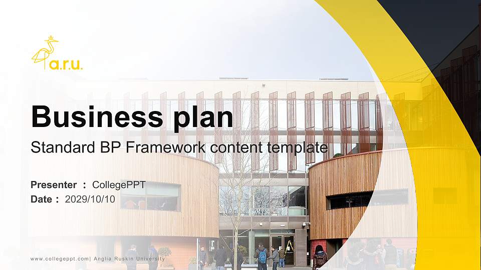 Anglia Ruskin University Competition/Entrepreneurship Contest PPT Template16:9 ratio PPT effect preview image