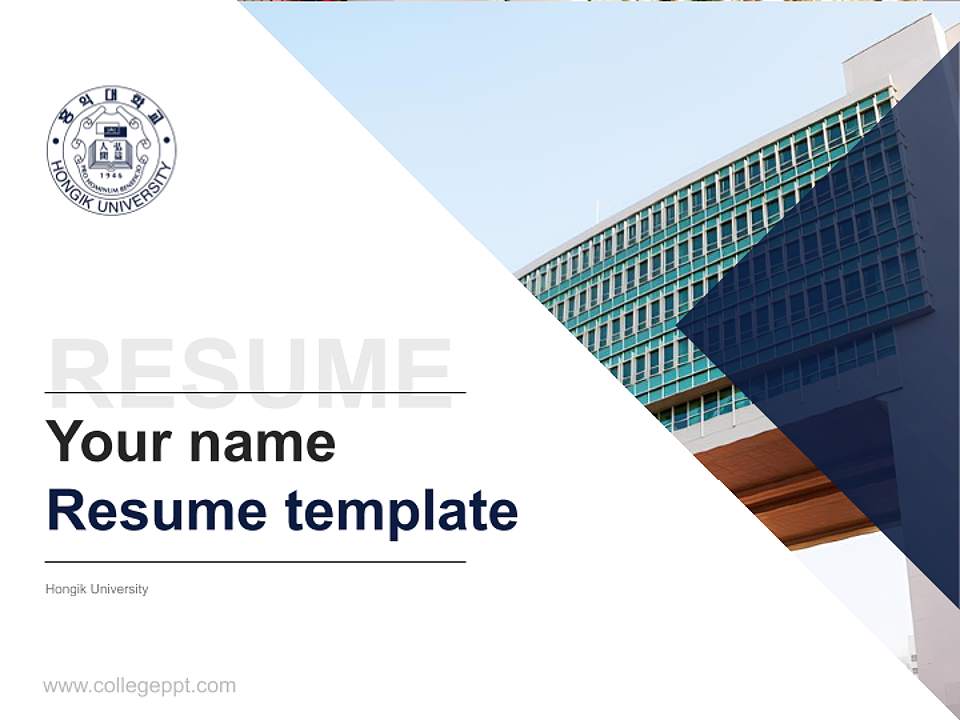 Hongik University Resume PPT Template4:3 ratio PPT effect preview image5
