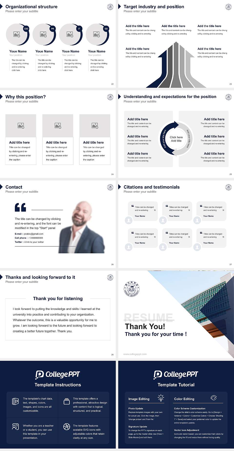 Hongik University Resume PPT Template4:3 ratio PPT effect preview image4