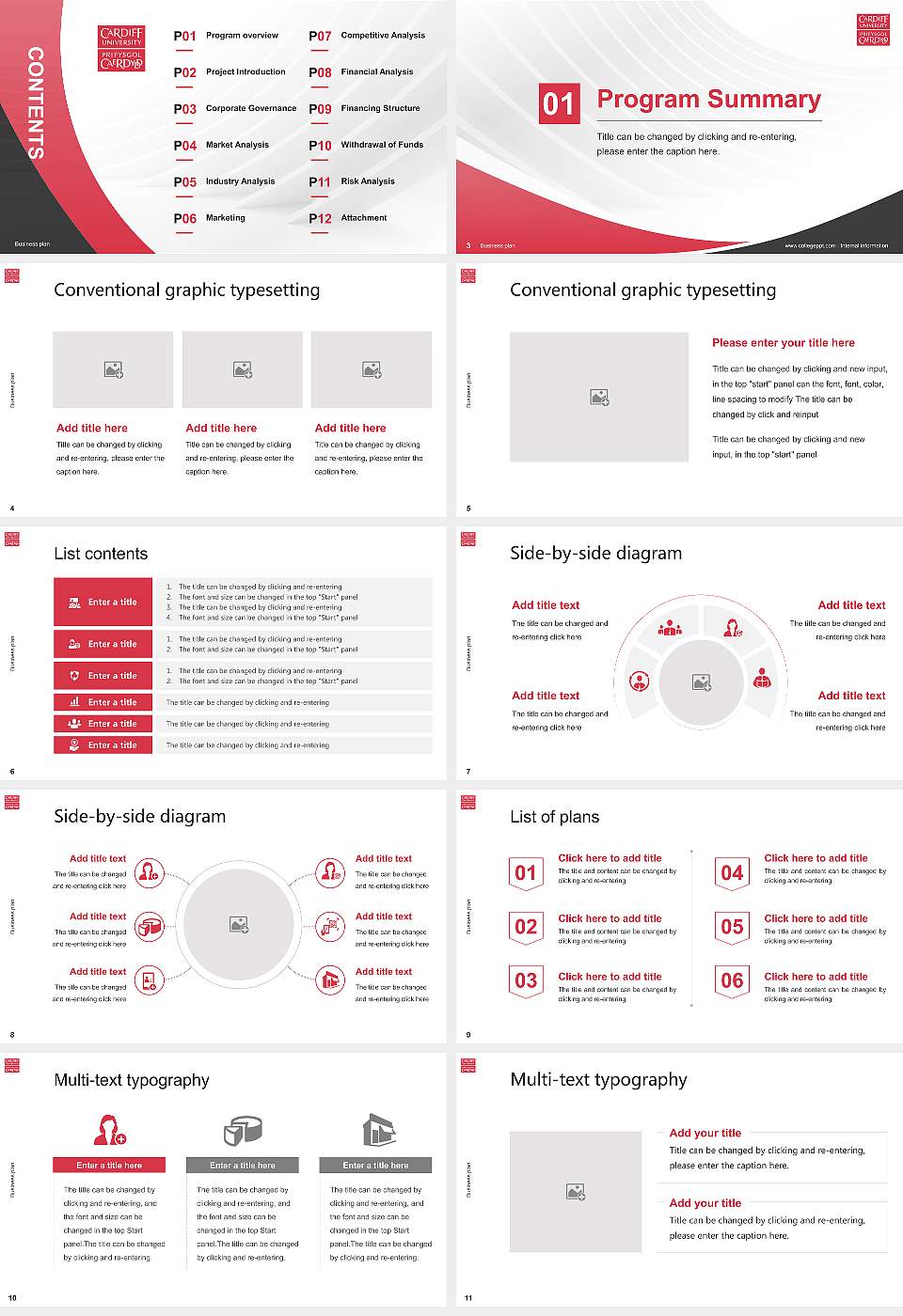 Cardiff University Competition/Entrepreneurship Contest PPT Template16:9 ratio PPT effect preview image2