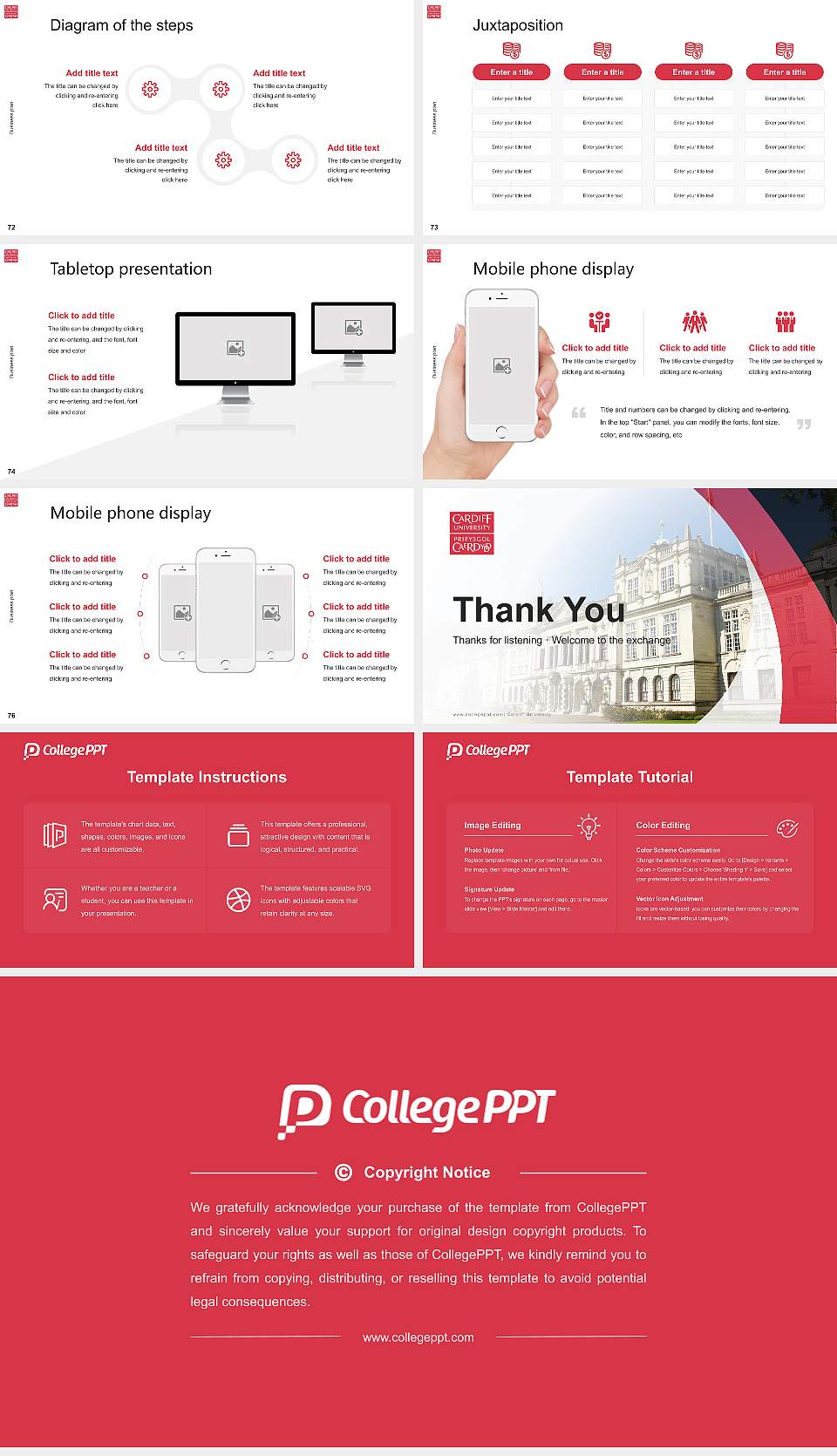 Cardiff University Competition/Entrepreneurship Contest PPT Template16:9 ratio PPT effect preview image9