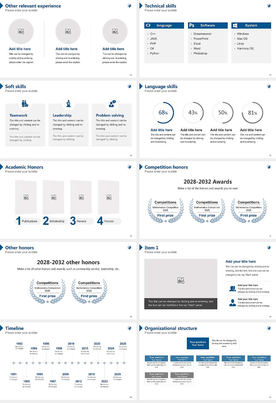 Information and Communications University Resume PPT Template16:9 ratio PPT effect preview image3