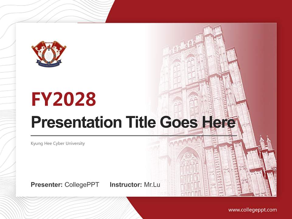 Kyung Hee Cyber University Academic Presentation/Research Findings Report PPT Template4:3 ratio PPT effect preview image5