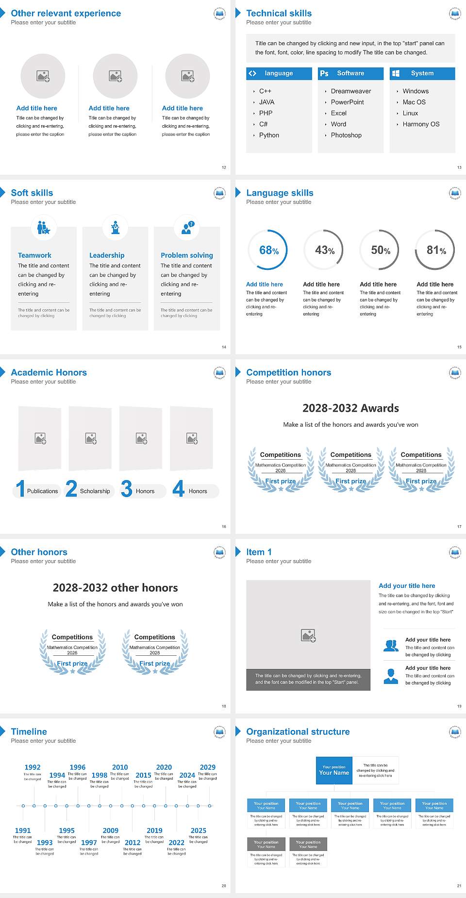 Dongyang Mirae University Resume PPT Template4:3 ratio PPT effect preview image3