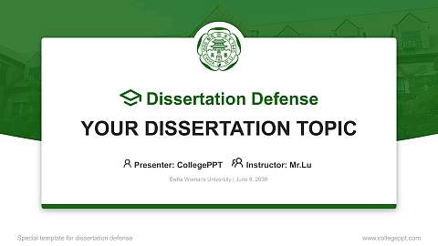 Ewha Womans University Graduation Thesis Defense PPT Template