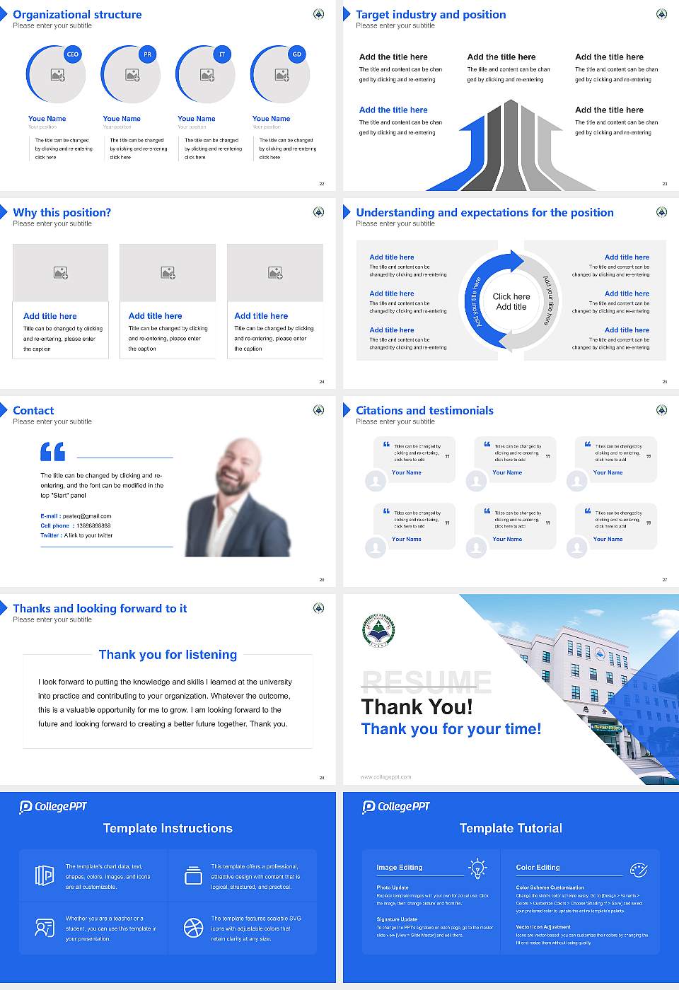 Hanseo University Resume PPT Template16:9 ratio PPT effect preview image4