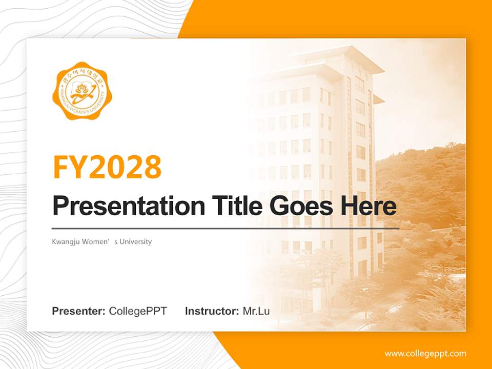 Kwangju Women’s University Academic Presentation/Research Findings Report PPT Template4:3 ratio PPT effect preview image5