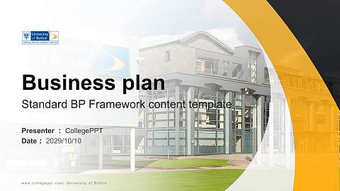 University of Bolton Competition/Entrepreneurship Contest PPT Template