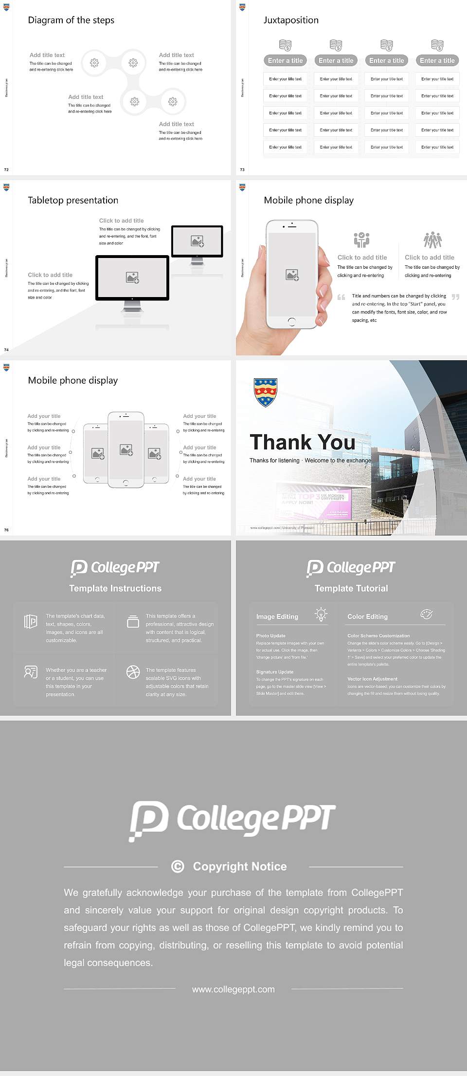 University of Plymouth Competition/Entrepreneurship Contest PPT Template4:3 ratio PPT effect preview image9